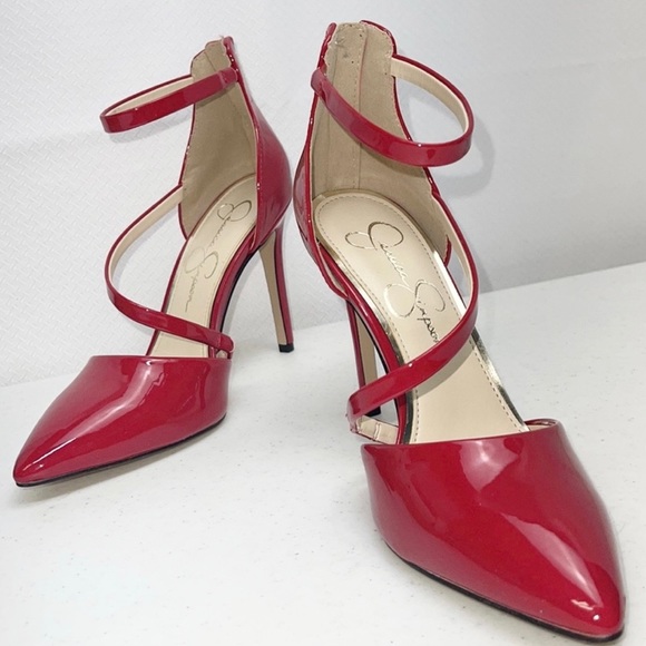 Jessica Simpson Crossover Red High Heels - Picture 2 of 12